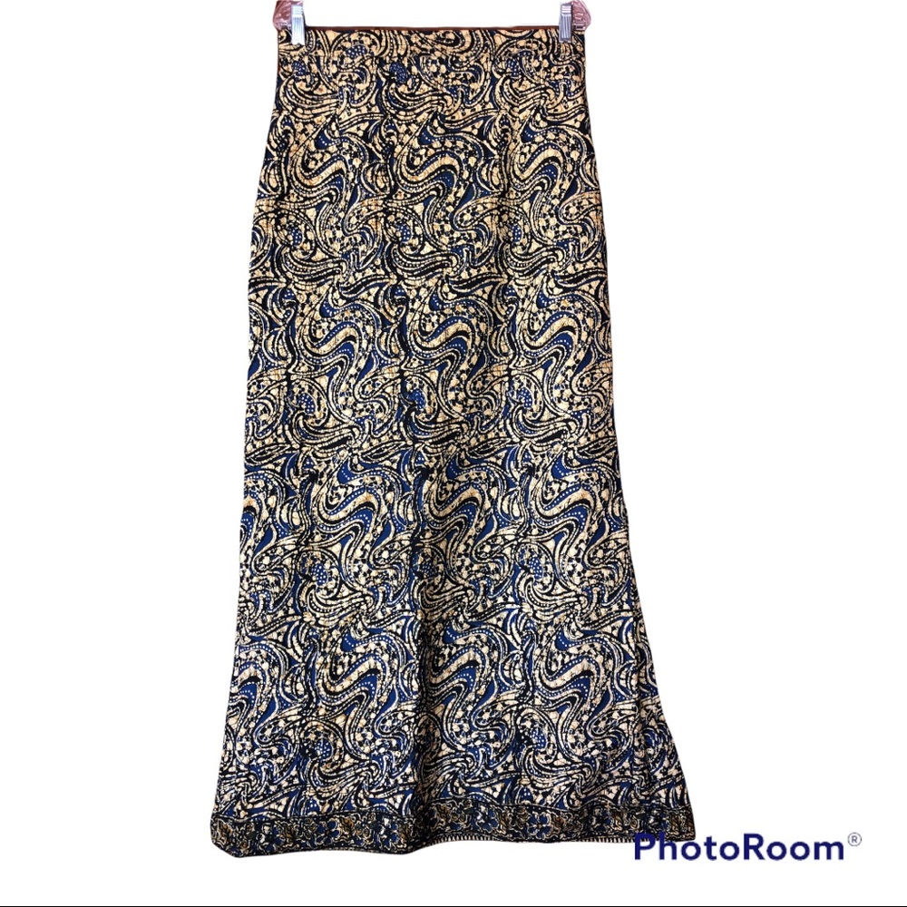 70’s Maxi Skirt Black Gold Blue 
Pencil skirt | Size L